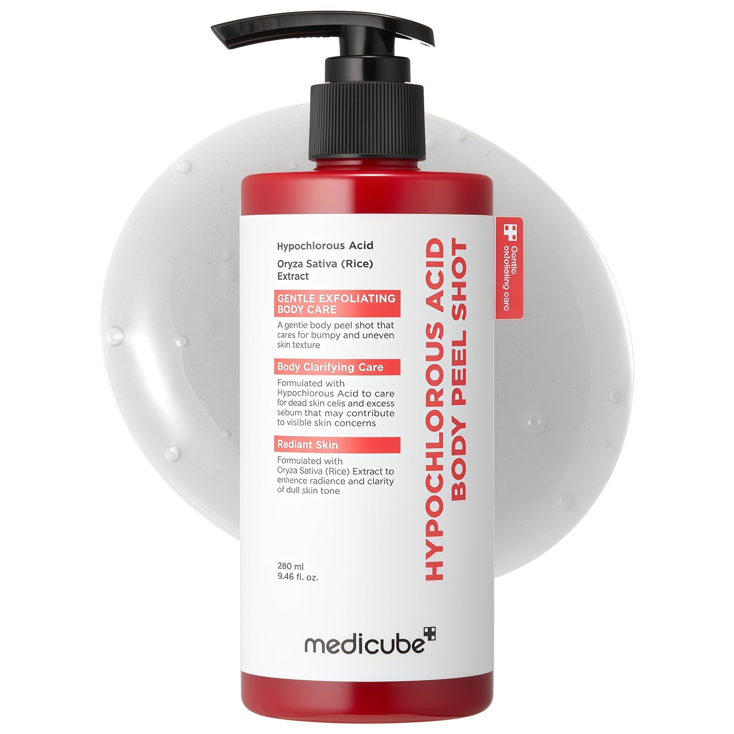 medicube Hypochlorous Acid Peel Shot Duo for Face & Body: Hypochlorous Acid Facial & Body Peel Shot | Exfoliating Serum Set with Rice Extract, Panthenol | Hydrating, Calming & Texture Refining Care