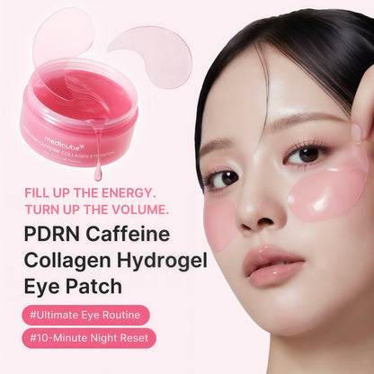 medicube Eye Patch PDRN Caffeine Collagen - Firming Gel Patches, 30 Pairs | Age-Defying Care with Retinol & Collagen - Gel Patches for the appearance of Dark Circles, Undereye Bags, Korean Skincare