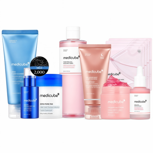 medicube Crystal Glow 8-Piece K-Beauty Skincare Set for Radiance, Hydration & Skin Renewal