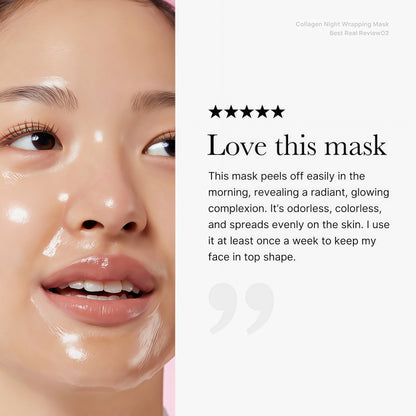 medicube Wrapping Mask Collagen Overnight Peel Off Facial Mask | Elasticity & Hydration Care, Reduces Sagging & Dullness | Hydrolyzed Collagen For Glowing Skin | Korean Skin Care, 2.53 fl.oz