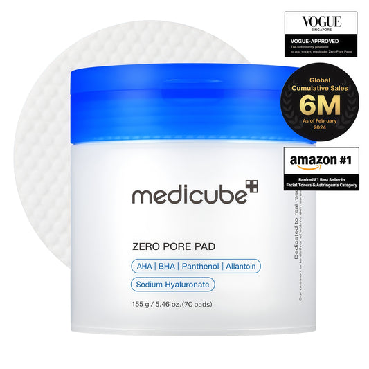 medicube Toner Pads Zero Pore Pad 2.0 for Exfoliation and Pore Care | Dual-Textured Facial Pad with 4.5% AHA Lactic Acid, 0.45% BHA Salicylic Acid - For All, Korean Skin Care, 70 Pads, 1 Pack