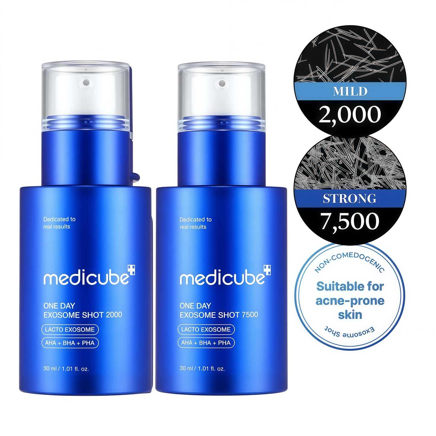 medicube Exosome Shot Zero 7,500 PPM Spicule Facial Serum | Liquid Skin Booster Serum with Exosome, AHA+BHA+PHA - Pore Care, Dead Skin Cells, Skin Texture, Korean Skincare, 1.01 fl.oz
