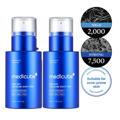 medicube Exosome Shot Zero 7,500 PPM Spicule Facial Serum | Liquid Skin Booster Serum with Exosome, AHA+BHA+PHA - Pore Care, Dead Skin Cells, Skin Texture, Korean Skincare, 1.01 fl.oz