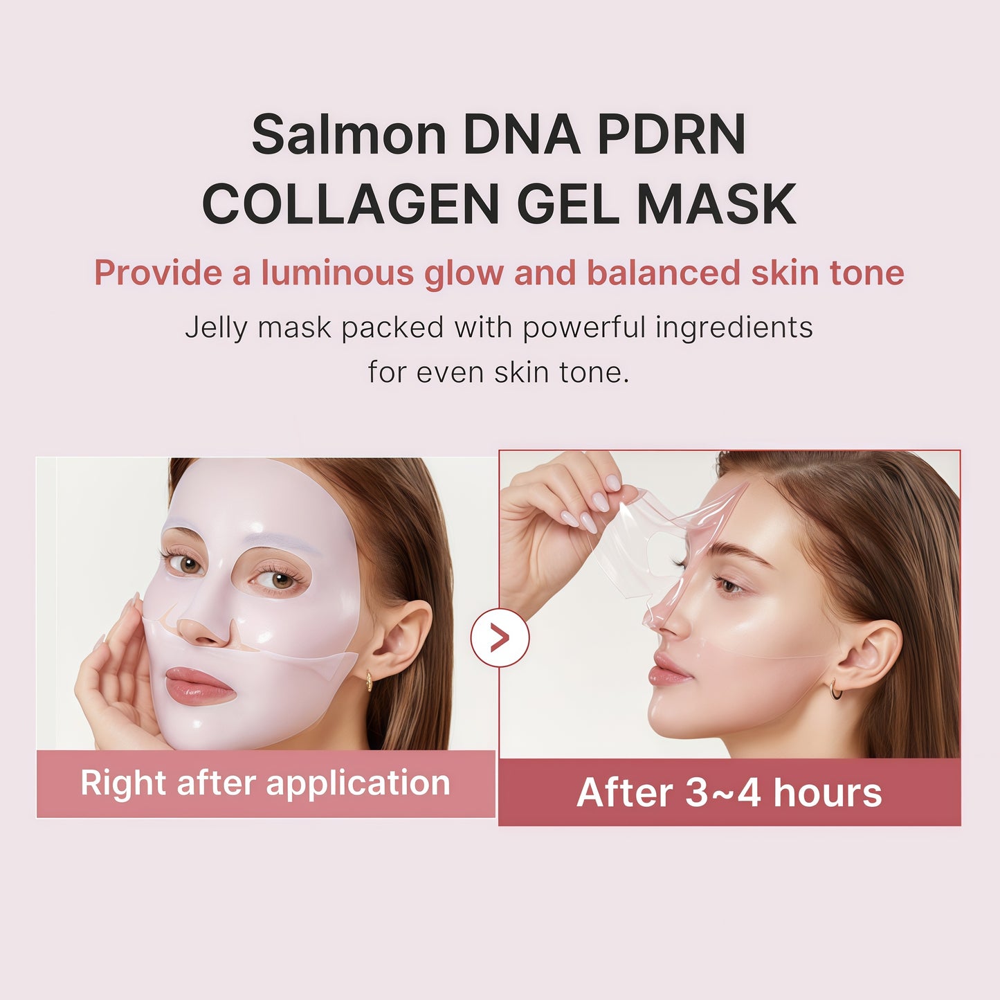 medicube Jelly Gel Mask with Salmon DNA PDRN Pink Collagen, 4EA | Overnight Face Mask for Glass Glow Skin - Elasticity, Hydrating, Firming and Moisturizing, Korean Skincare, 28g x 4ea