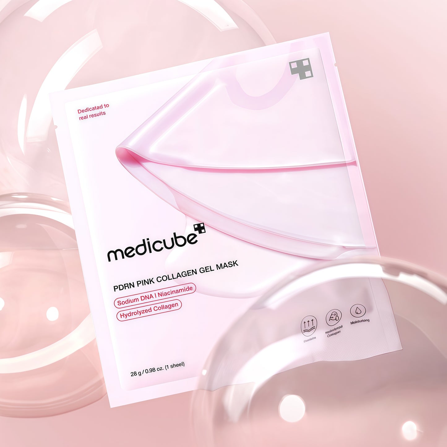 medicube Jelly Gel Mask with Salmon DNA PDRN Pink Collagen, 4EA | Overnight Face Mask for Glass Glow Skin - Elasticity, Hydrating, Firming and Moisturizing, Korean Skincare, 28g x 4ea
