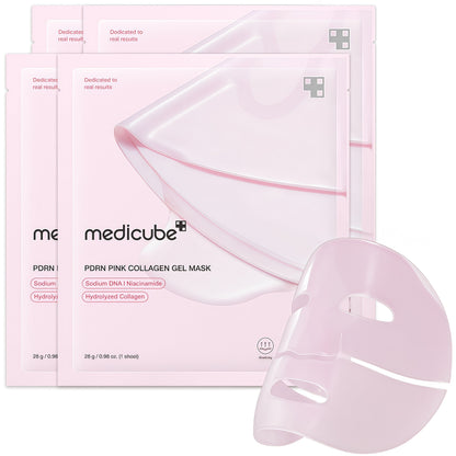medicube Jelly Gel Mask with Salmon DNA PDRN Pink Collagen, 4EA | Overnight Face Mask for Glass Glow Skin - Elasticity, Hydrating, Firming and Moisturizing, Korean Skincare, 28g x 4ea