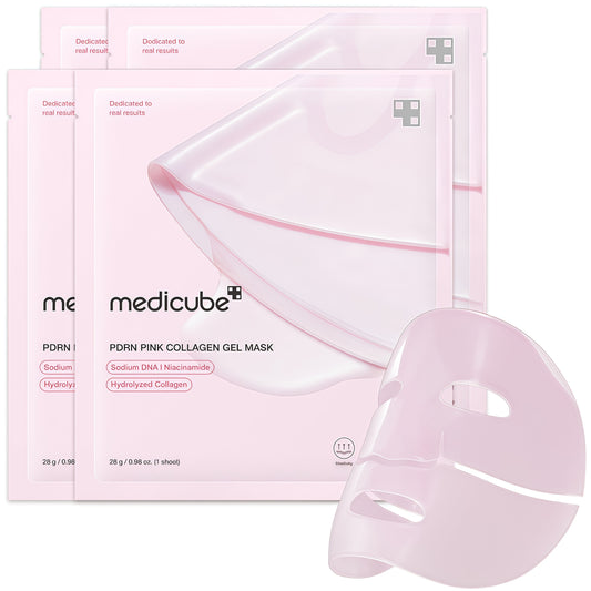 medicube Jelly Gel Mask with Salmon DNA PDRN Pink Collagen, 4EA | Overnight Face Mask for Glass Glow Skin - Elasticity, Hydrating, Firming and Moisturizing, Korean Skincare, 28g x 4ea