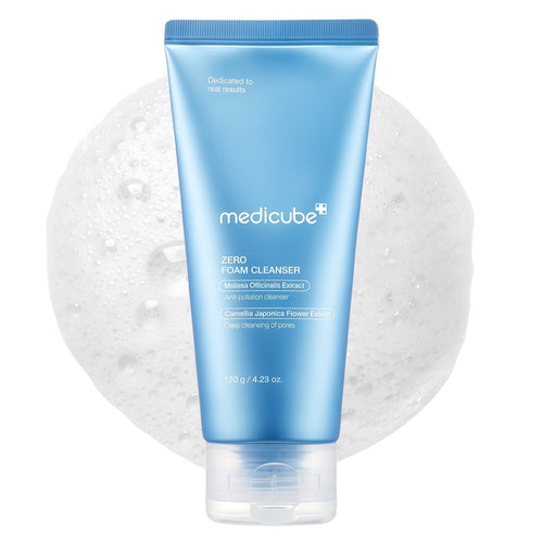 medicube Facial Cleanser Zero Foam Cleanser for Pore & Excess Oil Care | Daily Gentle Cleansing Foam - Excess Sebum Control, Hydration, Pore Minimization, Korean Skincare, Sensitive Skin, 4.23 oz