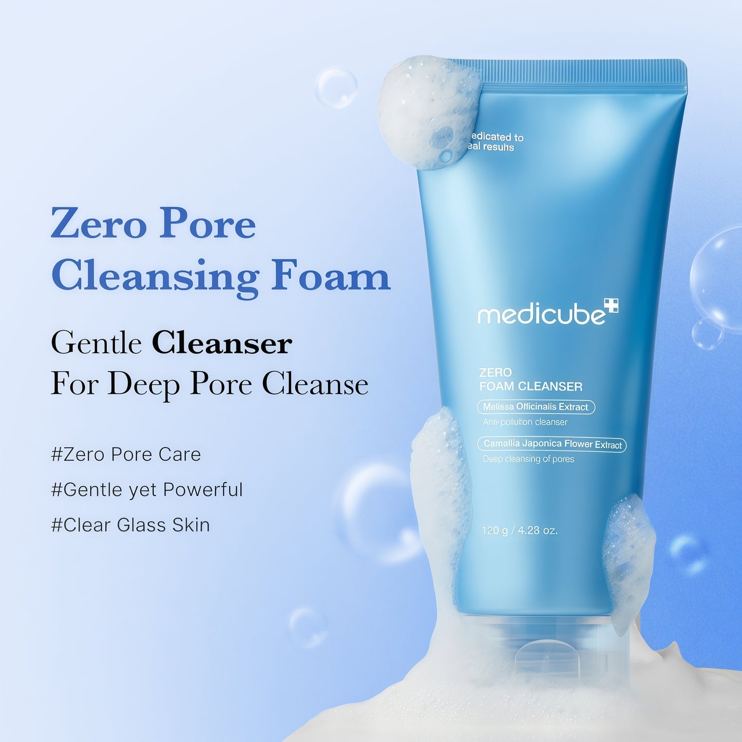 medicube Facial Cleanser Zero Foam Cleanser for Pore & Excess Oil Care | Daily Gentle Cleansing Foam - Excess Sebum Control, Hydration, Pore Minimization, Korean Skincare, Sensitive Skin, 4.23 oz