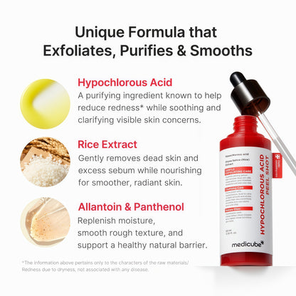 medicube Hypochlorous Acid Peel Shot Duo for Face & Body: Hypochlorous Acid Facial & Body Peel Shot | Exfoliating Serum Set with Rice Extract, Panthenol | Hydrating, Calming & Texture Refining Care
